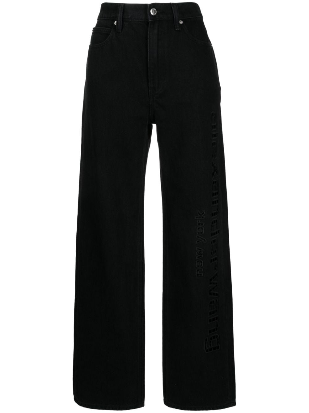 Alexander Wang EZ embroidered straight-leg trousers - Black von Alexander Wang