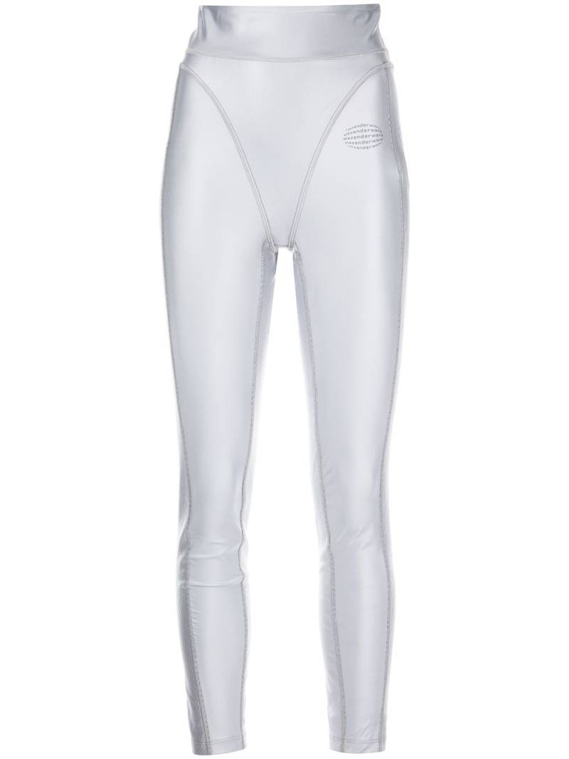 Alexander Wang Panty Line metallic panelled leggings - Grey von Alexander Wang