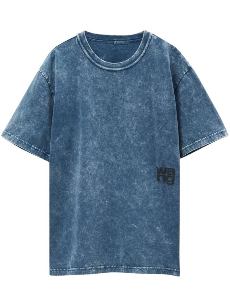 Alexander Wang Puff logo-appliqué cotton T-shirt - Blue von Alexander Wang