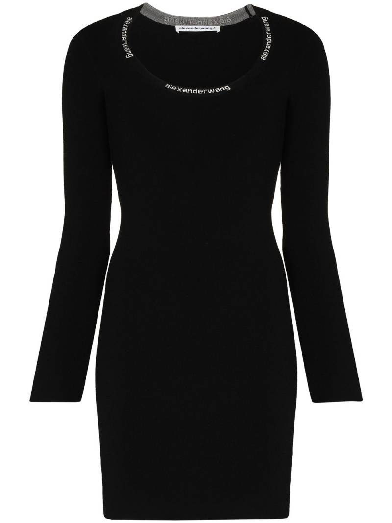 Alexander Wang logo-trim bodycon mini dress - Black von Alexander Wang