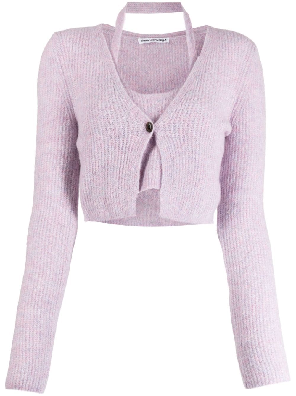 Alexander Wang Twinset Hybrid halterneck cardigan - Purple von Alexander Wang