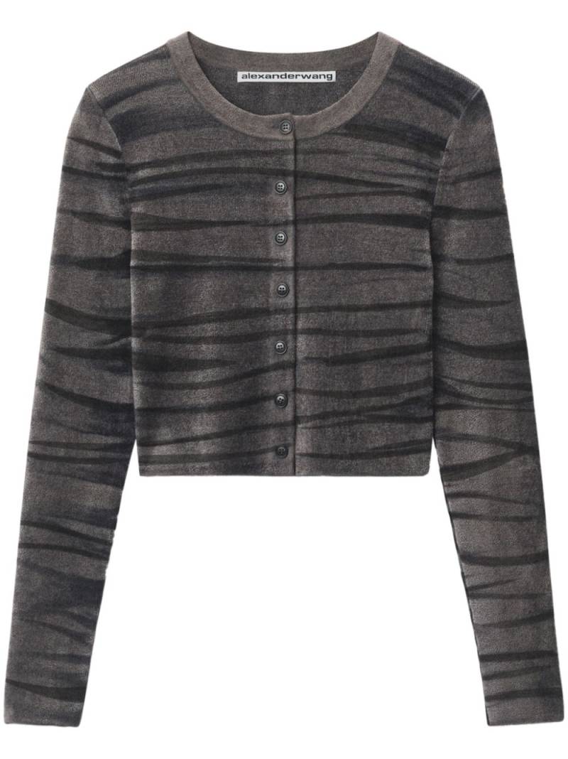 Alexander Wang animal-print crew-neck cardigan - Black von Alexander Wang