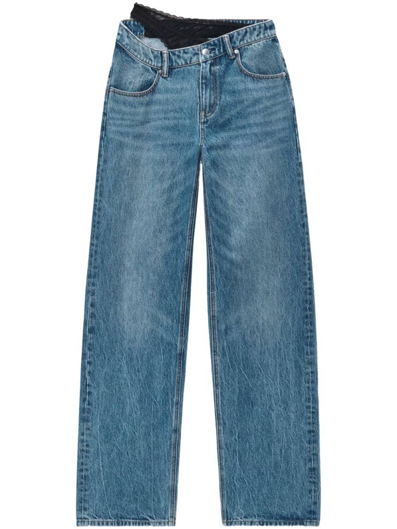 Alexander Wang asymmetrical waistband lace jeans - Blue von Alexander Wang