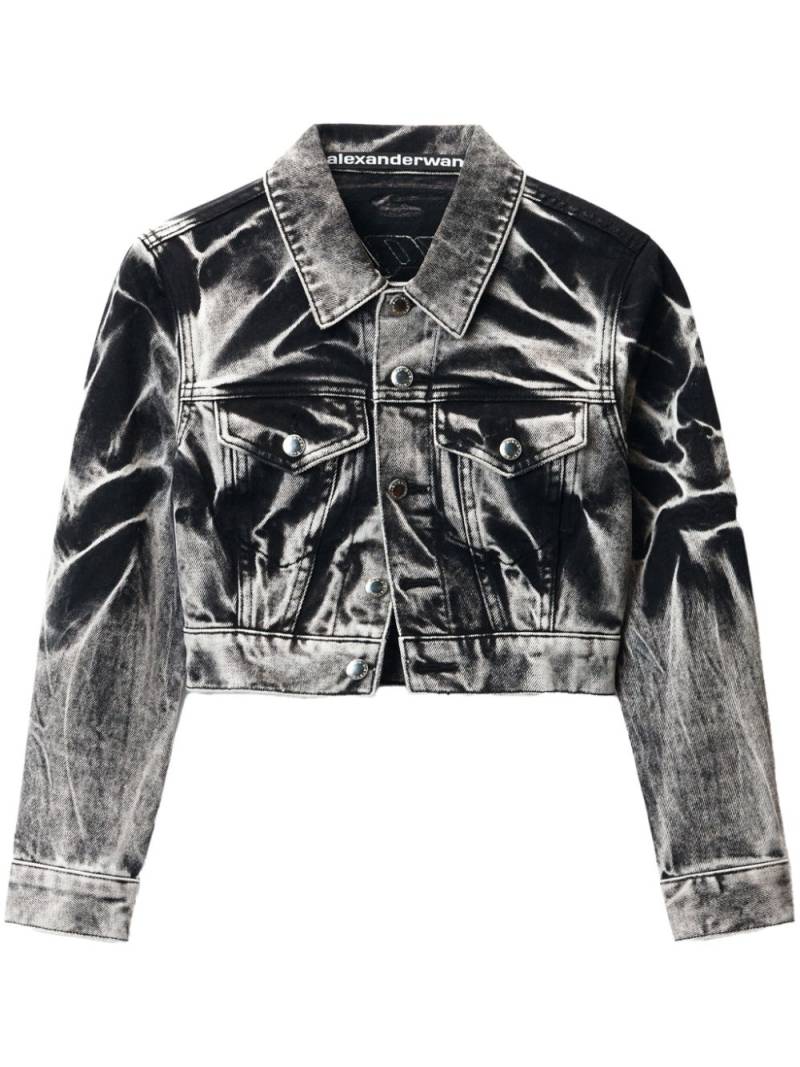 Alexander Wang blade-logo denim jacket - Grey von Alexander Wang