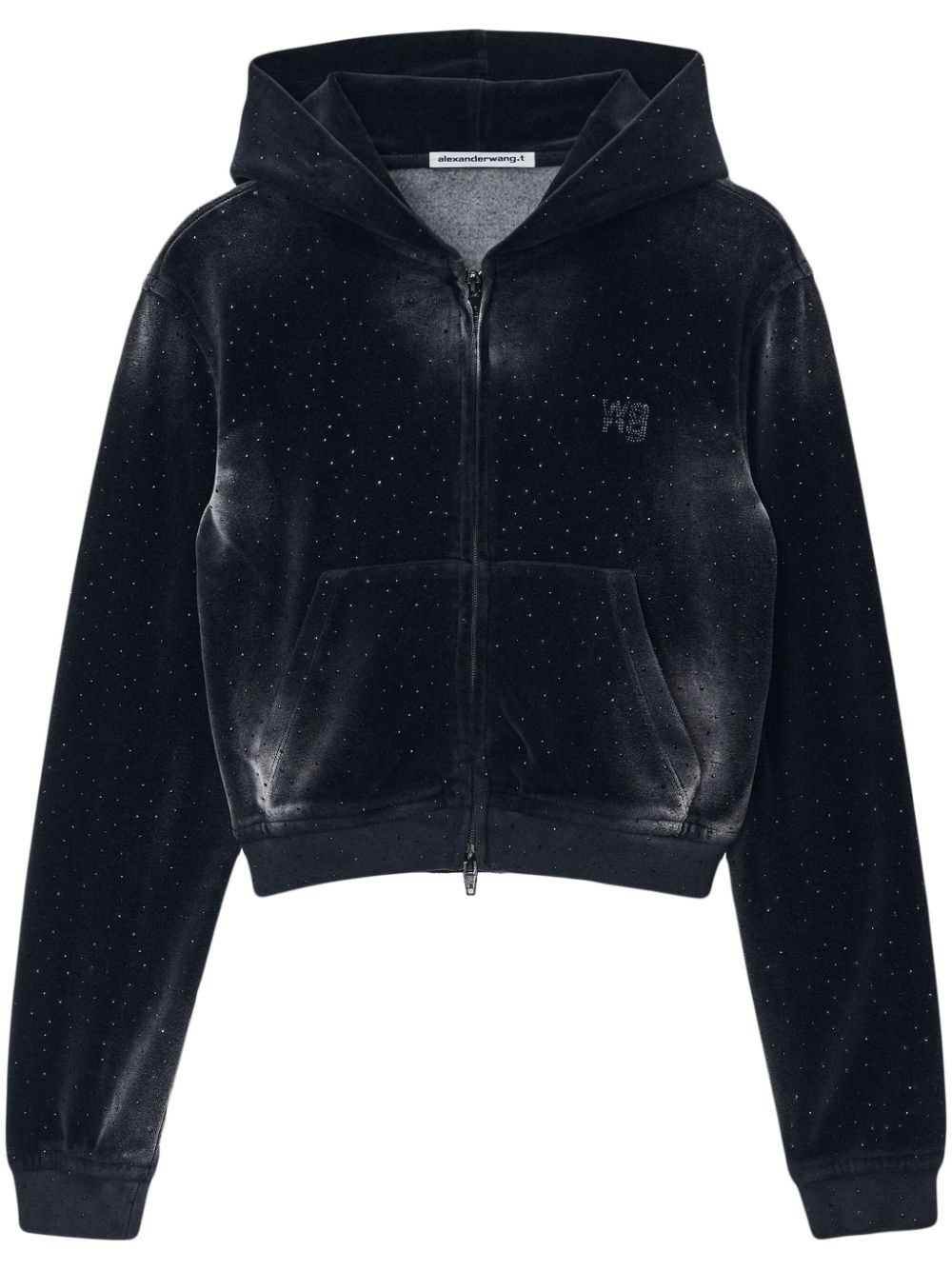 Alexander Wang clear bead hotfix hoodie - Grey von Alexander Wang