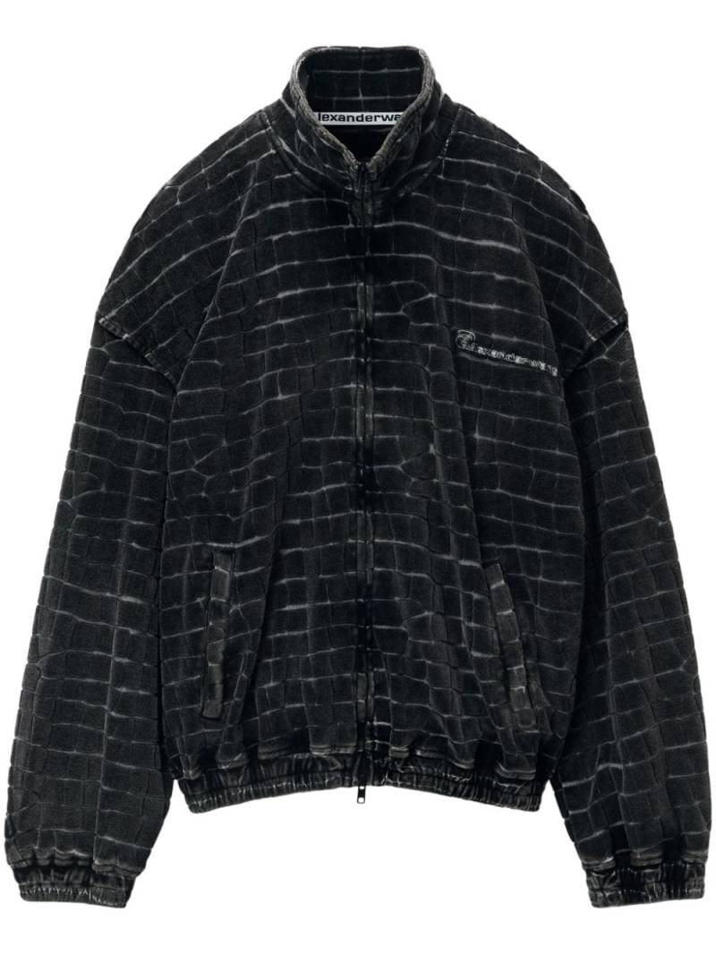 Alexander Wang crocodile-effect velvet bomber jacket - Black von Alexander Wang