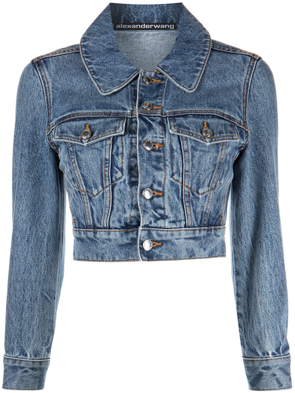 Alexander Wang cropped denim trucker jacket - Blue von Alexander Wang