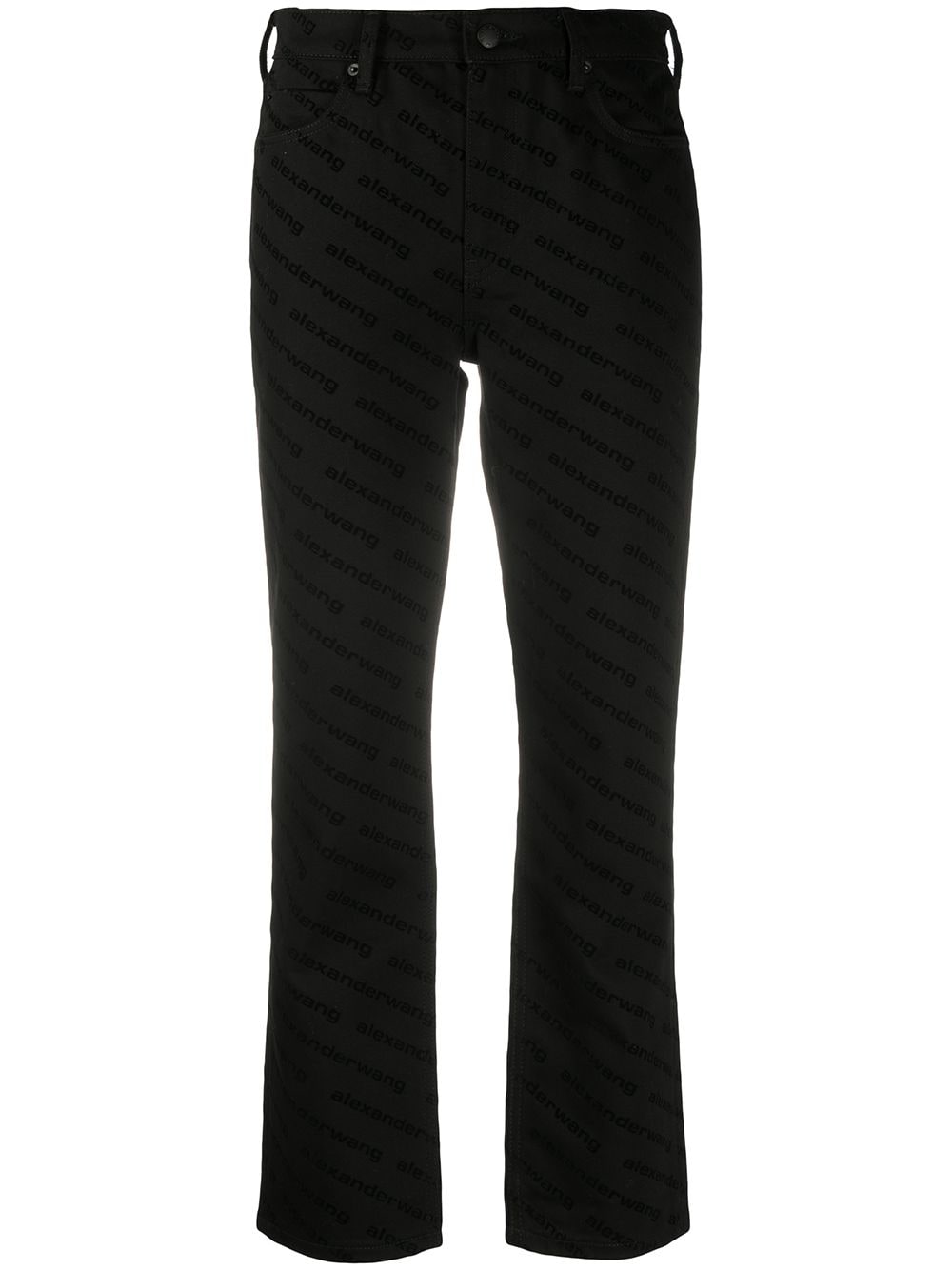 Alexander Wang cropped logo-print trousers - Black von Alexander Wang