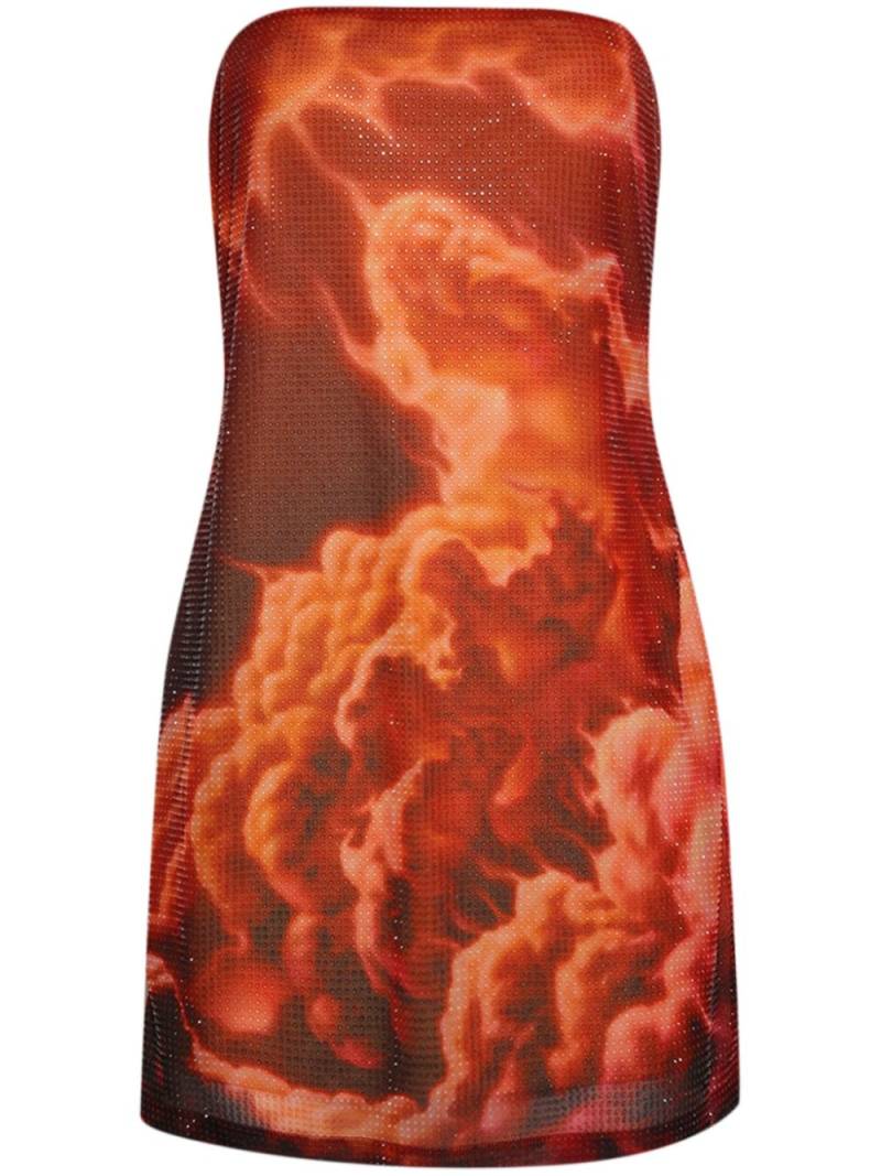 Alexander Wang crystal-embellished cloud-print mini dress - Red von Alexander Wang