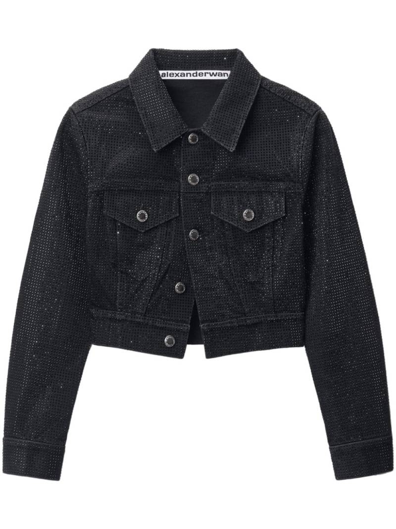 Alexander Wang crystal-embellished denim jacket - Black von Alexander Wang