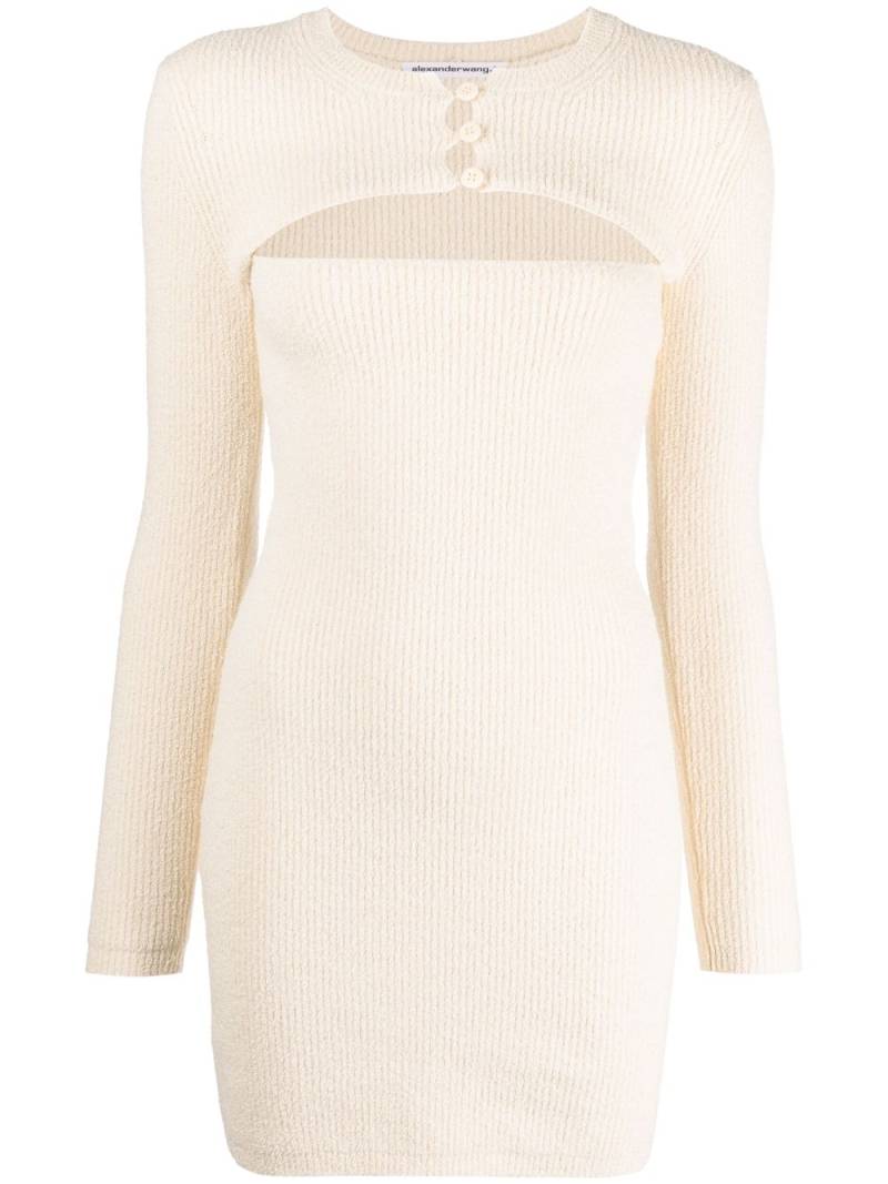 Alexander Wang cut-out knitted minidress - Neutrals von Alexander Wang