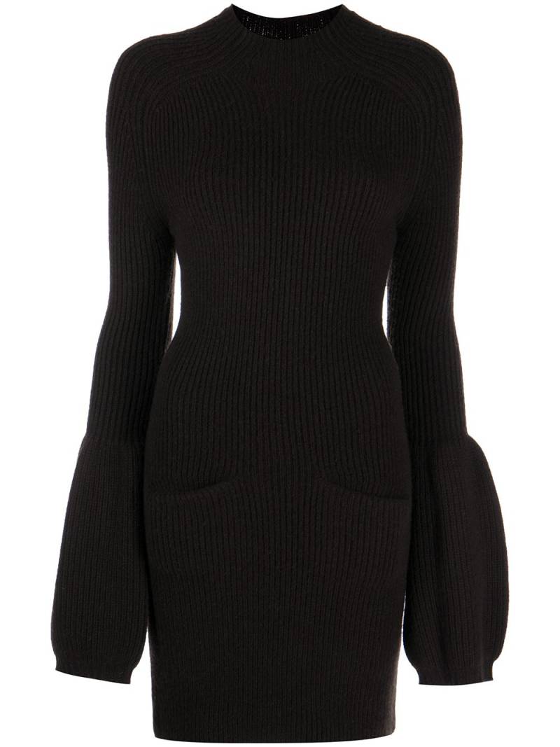 Alexander Wang flared-cuff knitted dress - Brown von Alexander Wang