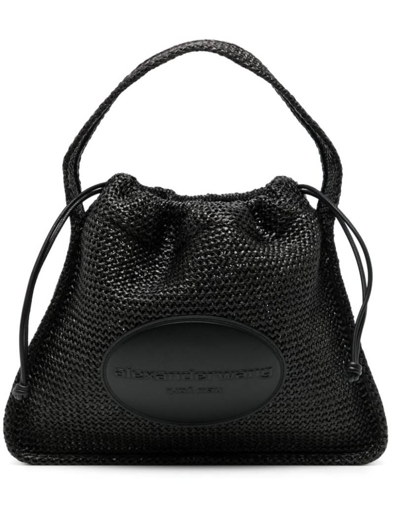 Alexander Wang large Ryan logo-patch raffia shoulder bag - Black von Alexander Wang