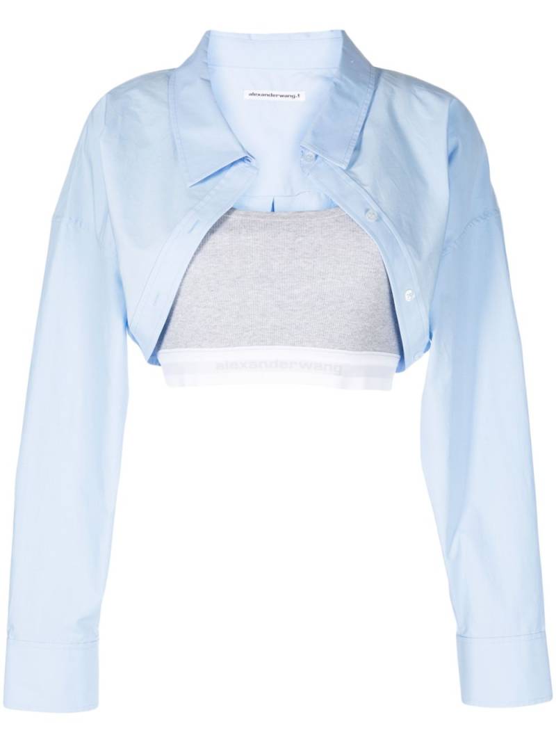 Alexander Wang layered cropped shirt - Blue von Alexander Wang