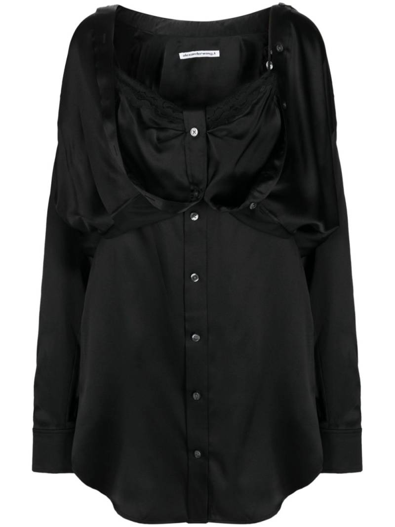 Alexander Wang layered silk minidress - Black von Alexander Wang