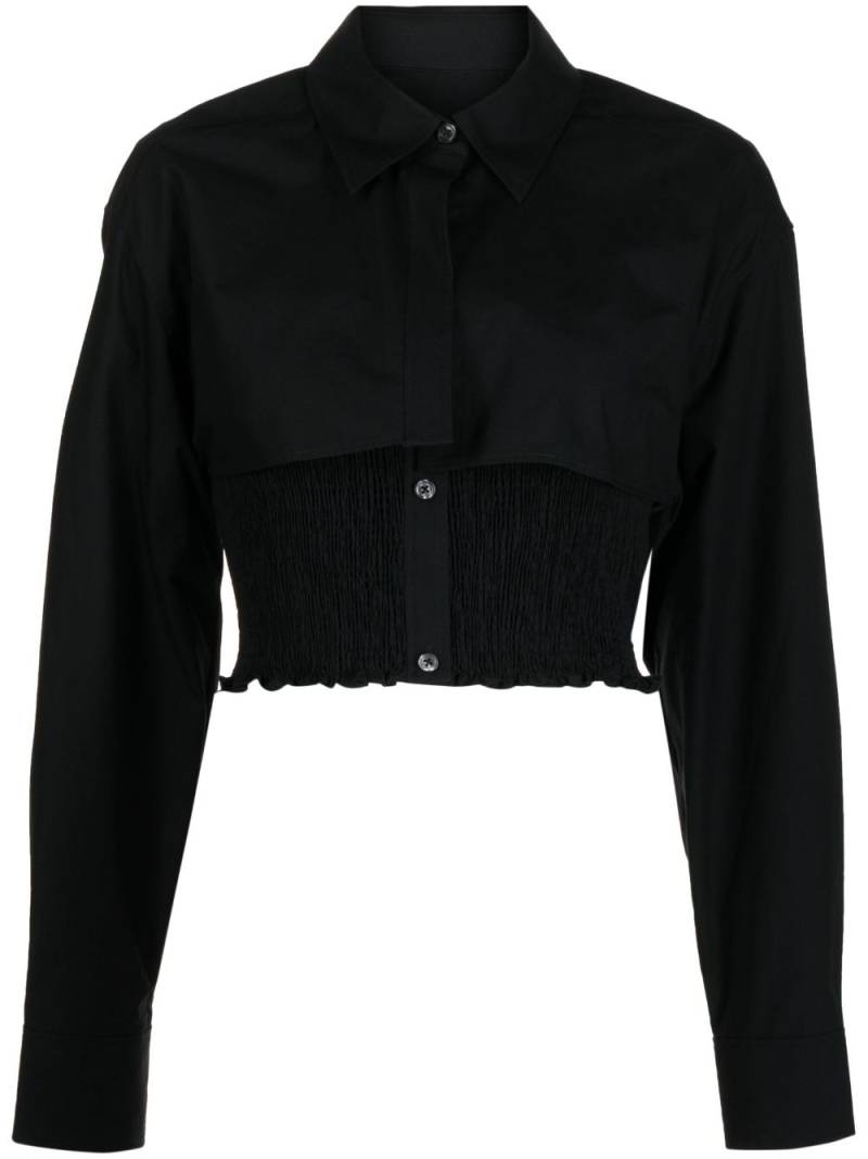 Alexander Wang Twinset layered smocked shirt - Black von Alexander Wang