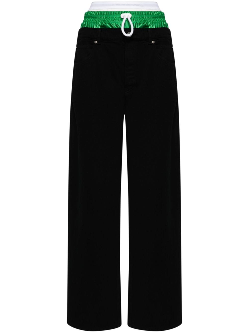 Alexander Wang layered-waist straight-leg jeans - Black von Alexander Wang