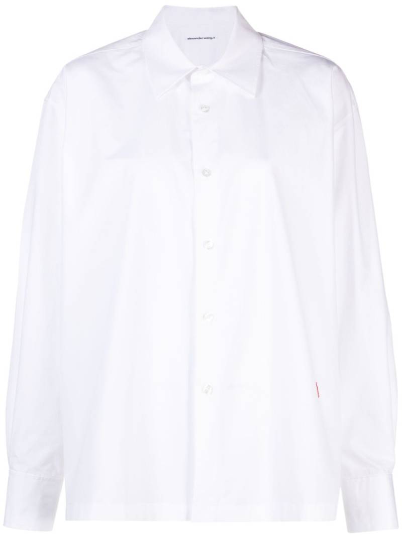 Alexander Wang logo-appliqué cotton shirt - White von Alexander Wang