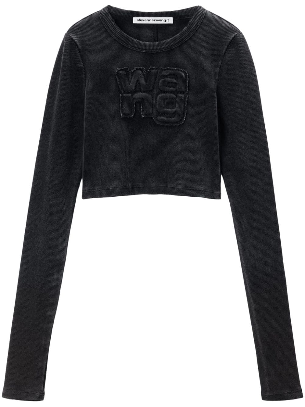 Alexander Wang logo-appliqué long-sleeve T-shirt - Black von Alexander Wang