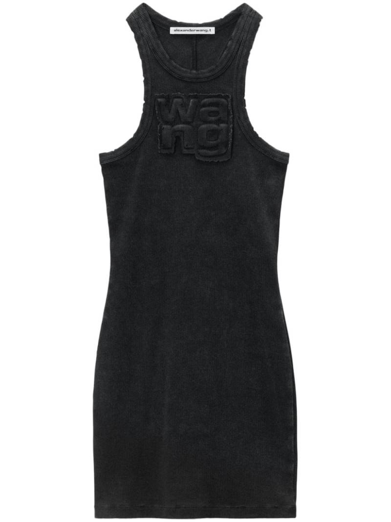 Alexander Wang logo-appliqué ribbed minidress - Black von Alexander Wang