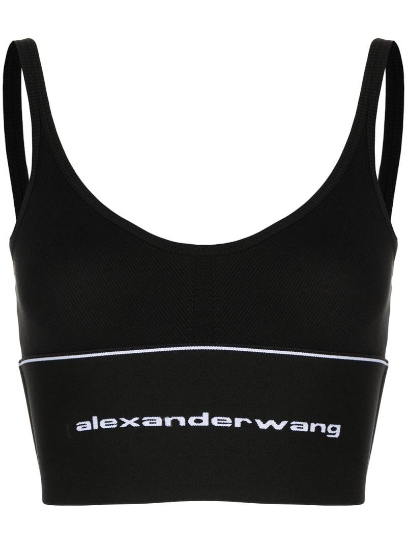 Alexander Wang logo elasticated-hem bra - Black von Alexander Wang