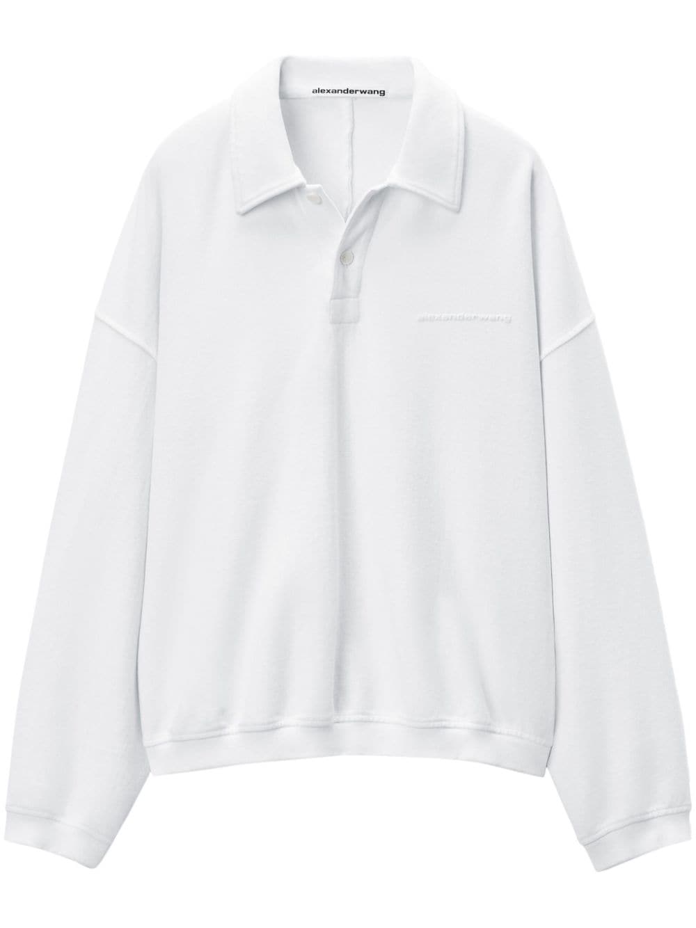 Alexander Wang logo-embossed cotton polo shirt - White von Alexander Wang