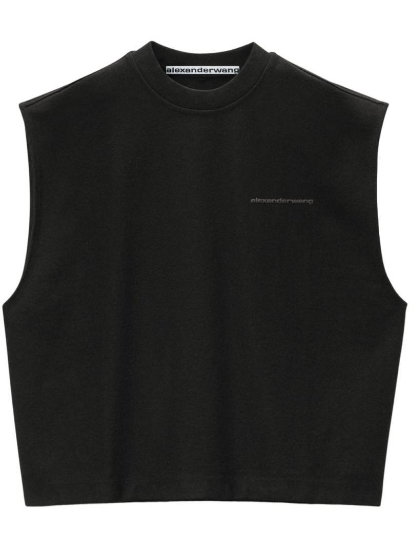 Alexander Wang logo-embossed cotton tank top - Black von Alexander Wang