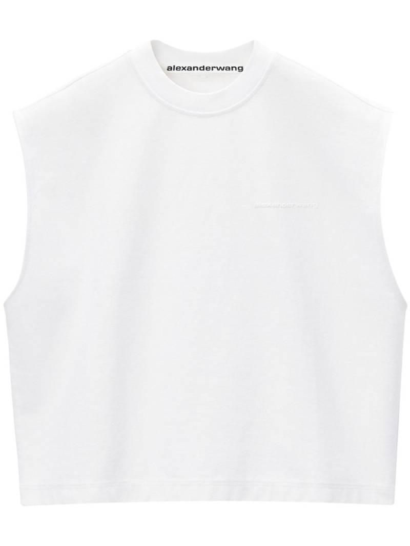 Alexander Wang logo-embossed cotton tank top - White von Alexander Wang