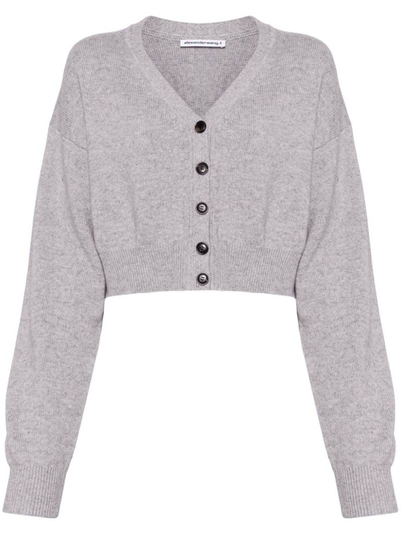 Alexander Wang logo-embossed cropped cardigan - Grey von Alexander Wang