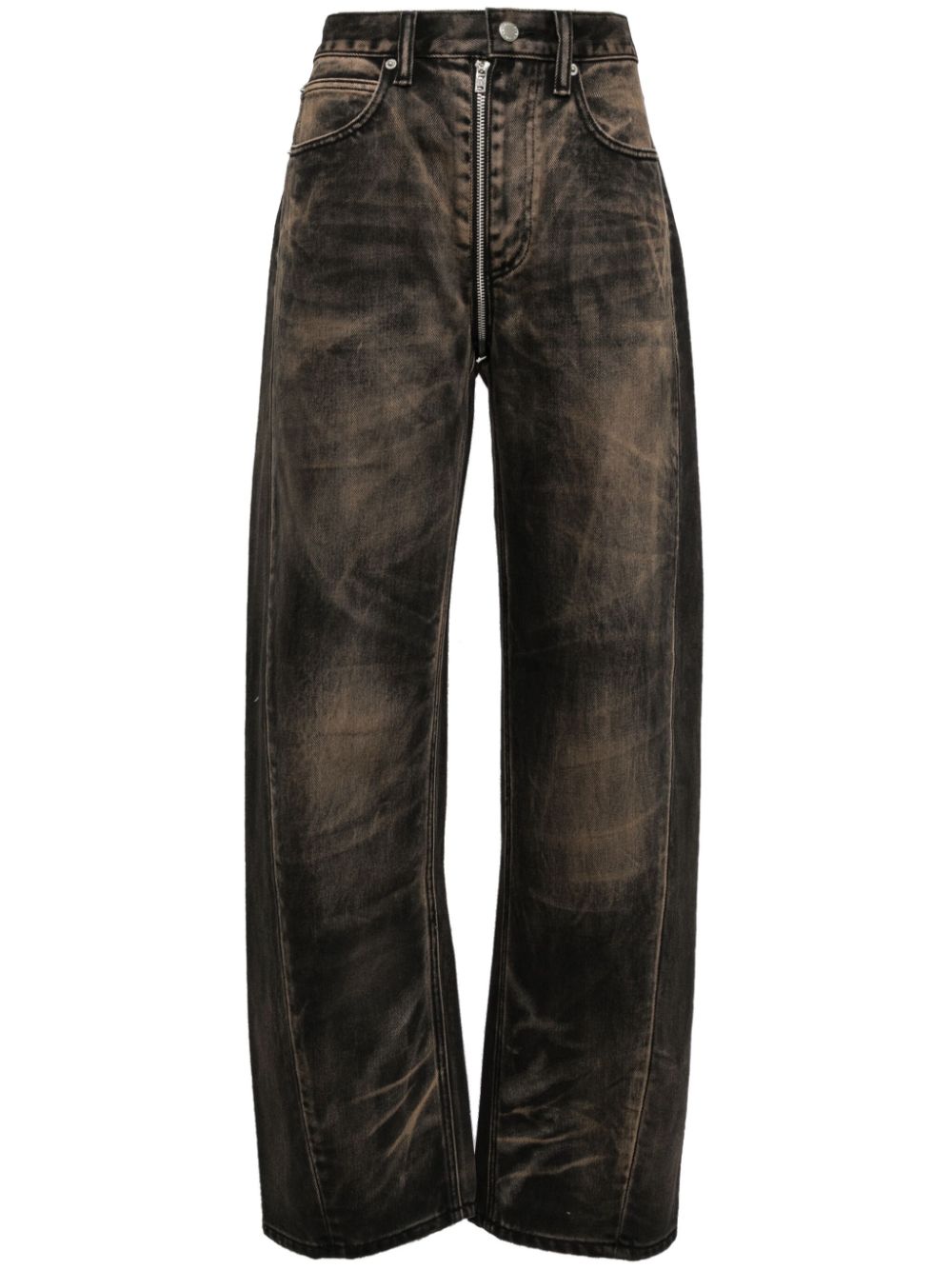 Alexander Wang logo-embossed jeans - Brown von Alexander Wang