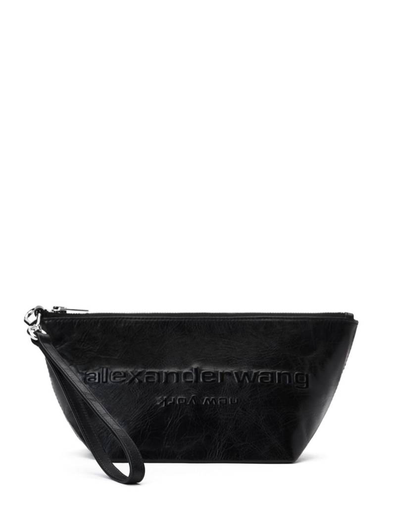 Alexander Wang logo-embossed leather pouch - Black von Alexander Wang