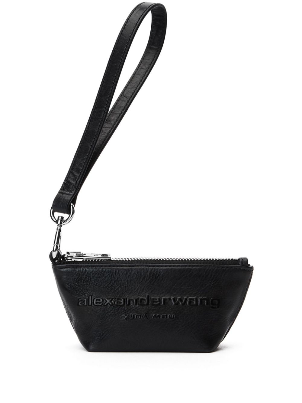 Alexander Wang logo-embossed leather purse - Black von Alexander Wang