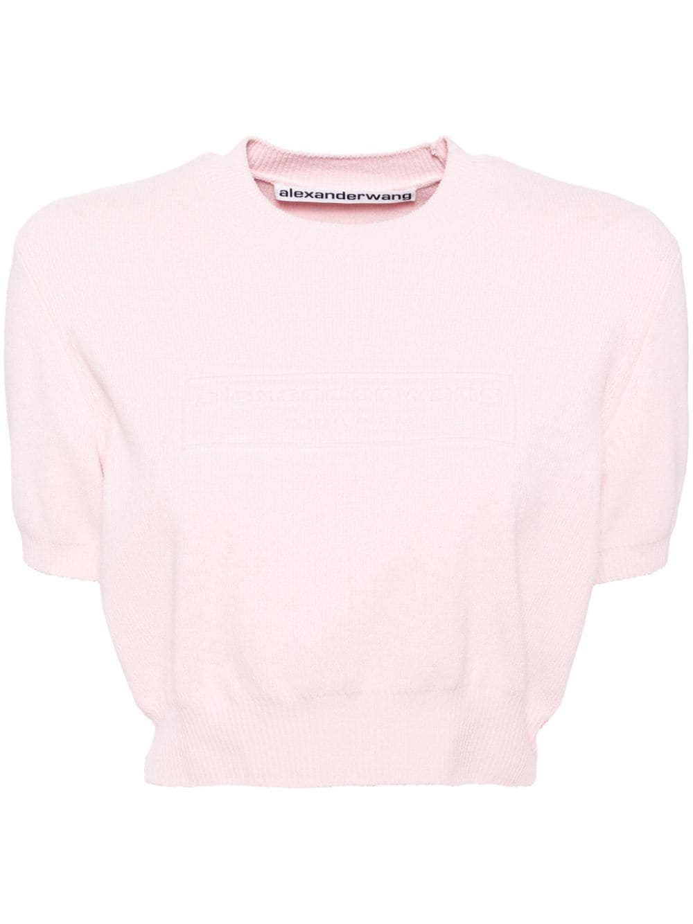 Alexander Wang logo embossed ribbed pullover - Pink von Alexander Wang