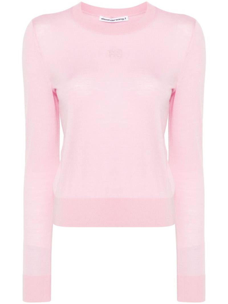 Alexander Wang intarsia-knit logo wool sweater - Pink von Alexander Wang