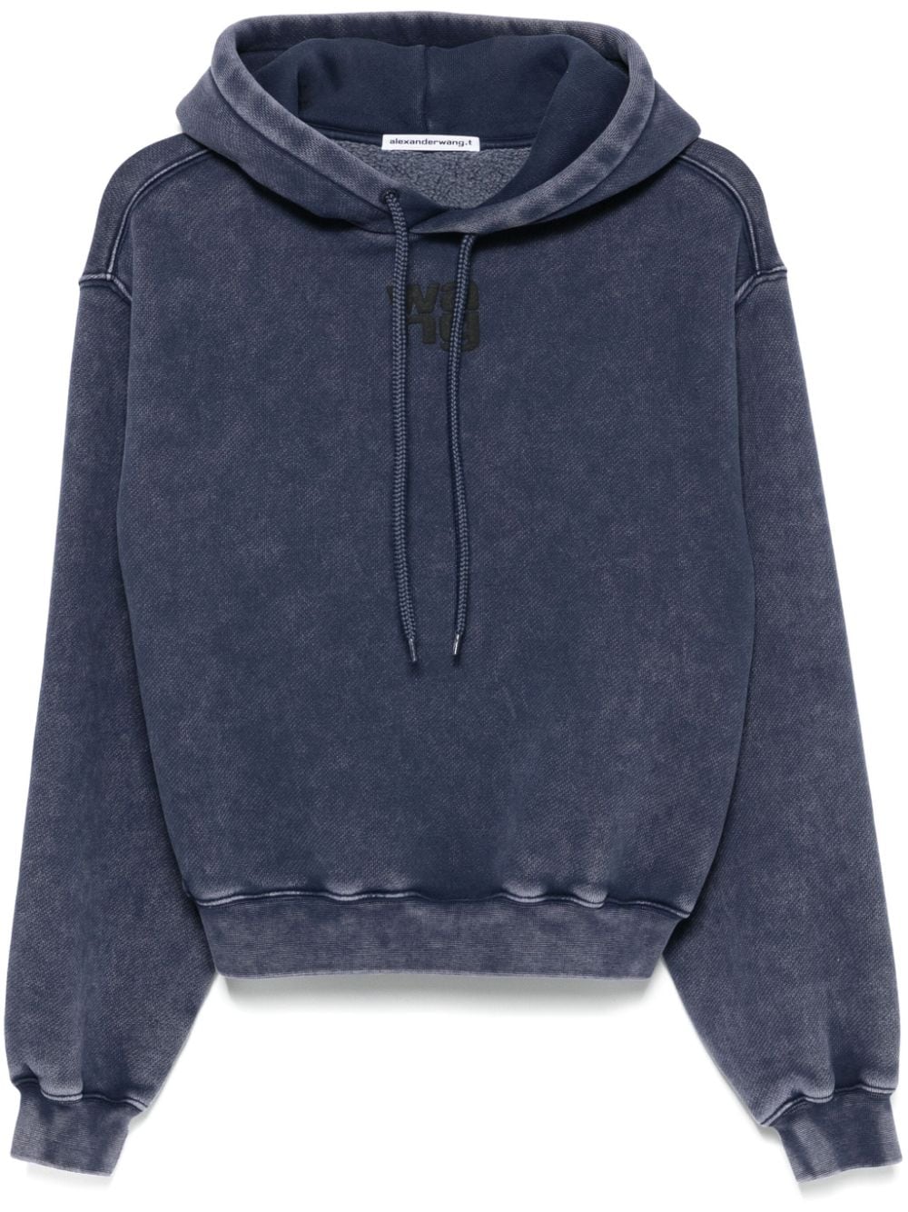 Alexander Wang logo-embroidered hoodie - Blue von Alexander Wang