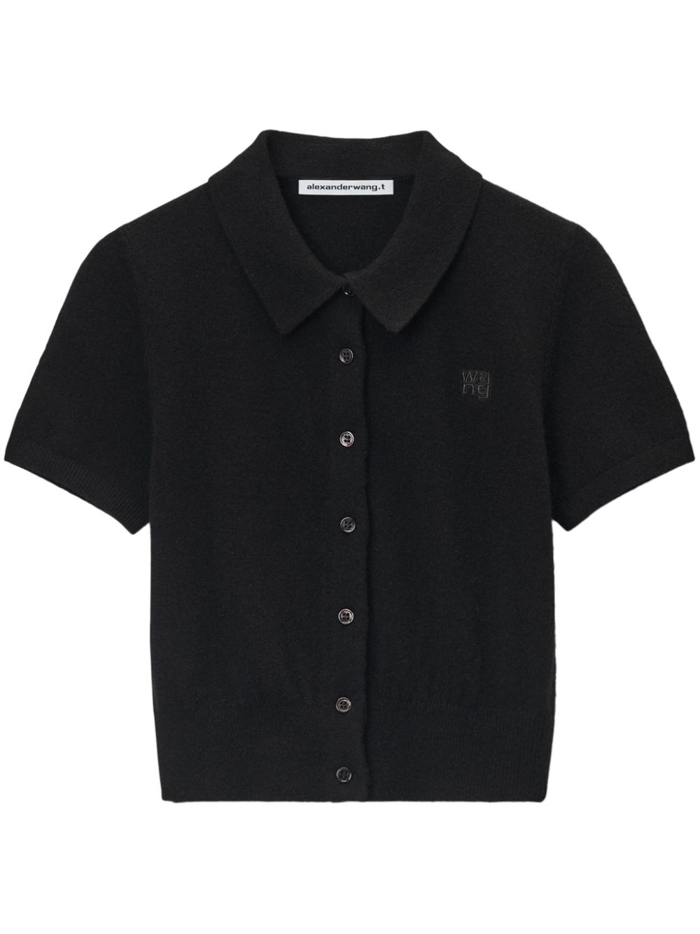 Alexander Wang logo-embroidered polo shirt - Black von Alexander Wang