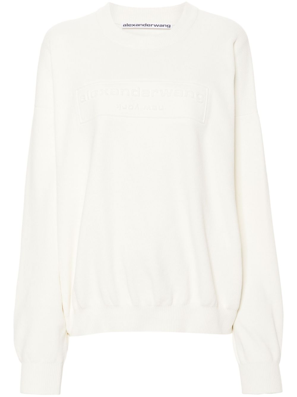 Alexander Wang logo-embroidered ribbed sweater - White von Alexander Wang