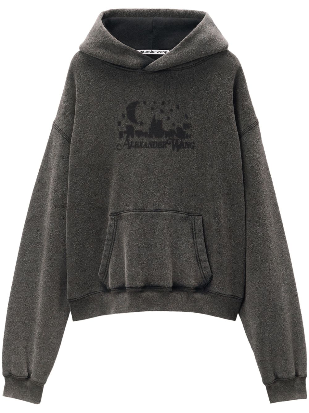 Alexander Wang logo-jacquard cotton hoodie - Grey von Alexander Wang