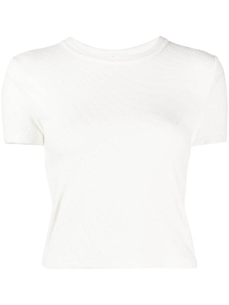 Alexander Wang logo-jacquard knitted top - White von Alexander Wang