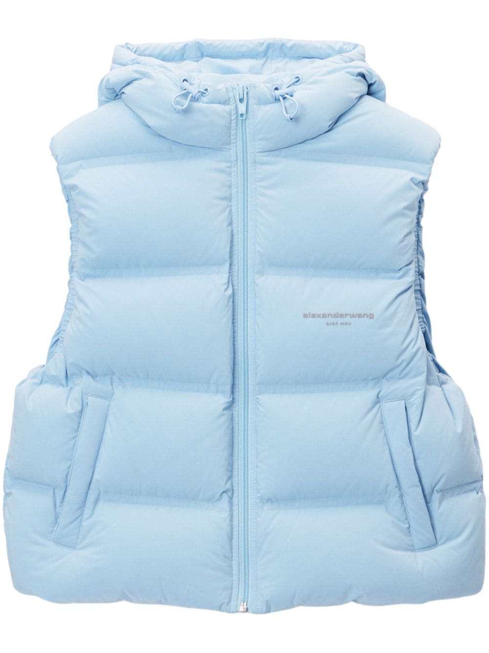 Alexander Wang logo-jacquard padded gilet - Blue von Alexander Wang