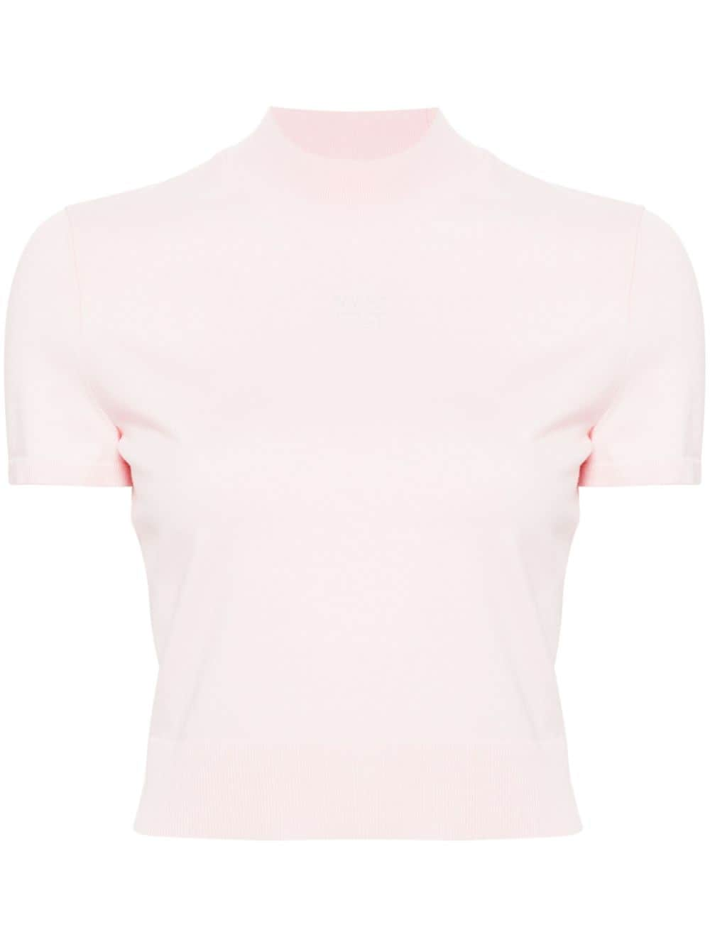 Alexander Wang logo-embossed mock-neck knitted top - Pink von Alexander Wang