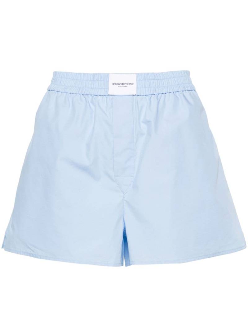 Alexander Wang logo-patch cotton shorts - Blue von Alexander Wang