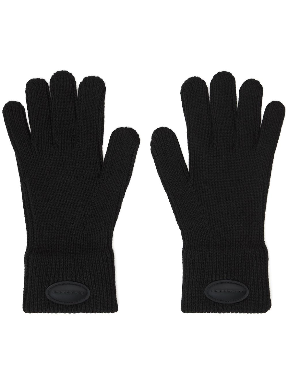 Alexander Wang logo-patch gloves - Black von Alexander Wang