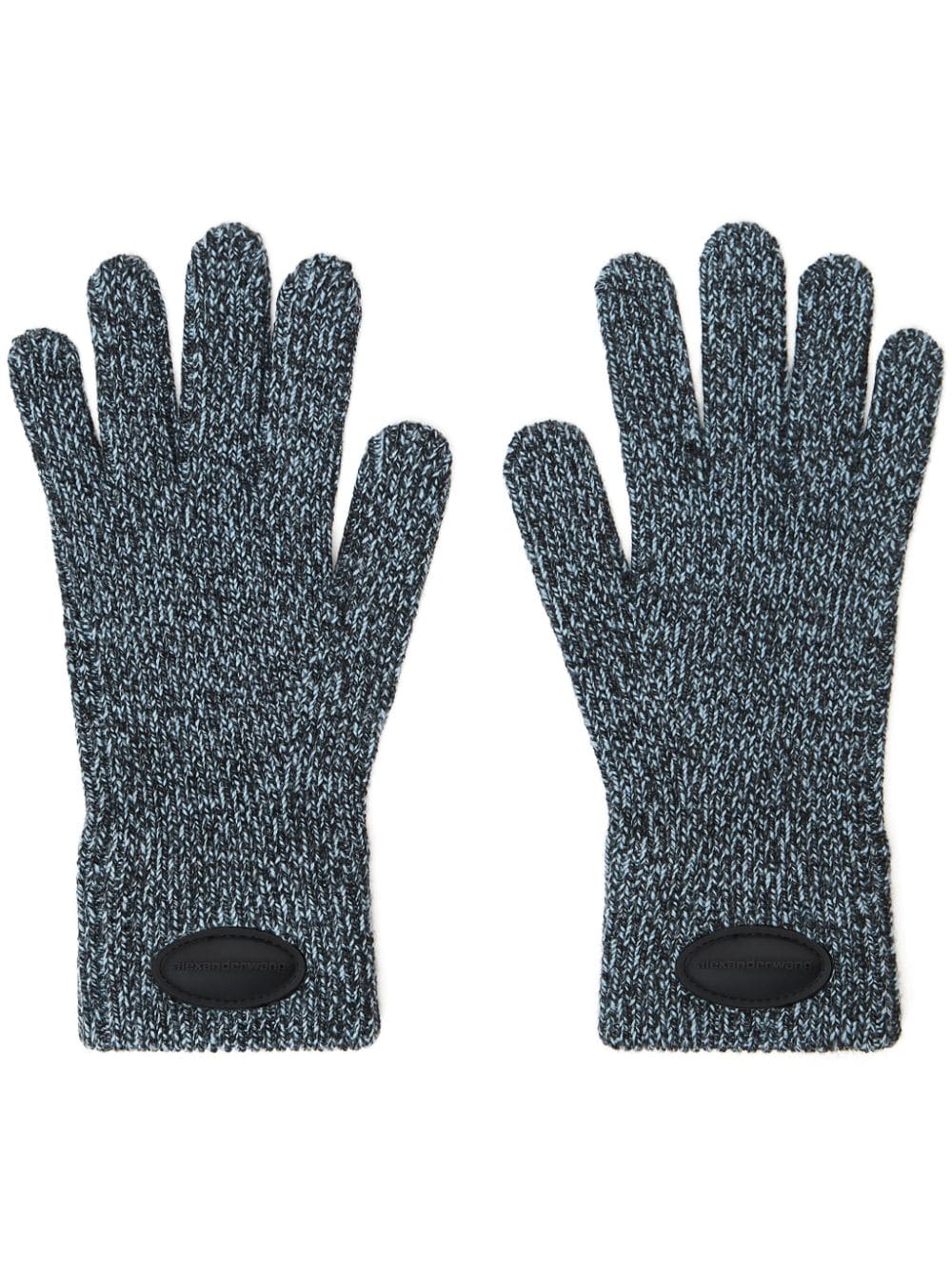 Alexander Wang logo-patch gloves - Blue von Alexander Wang