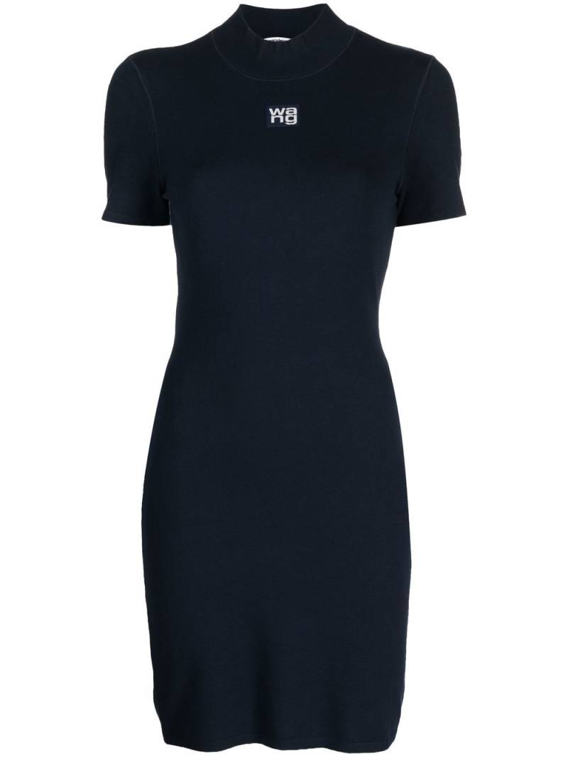 Alexander Wang logo-patch short-sleeve dress - Blue von Alexander Wang