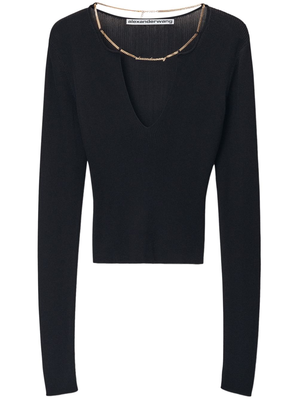 Alexander Wang logo-plaque knitted top - Black von Alexander Wang