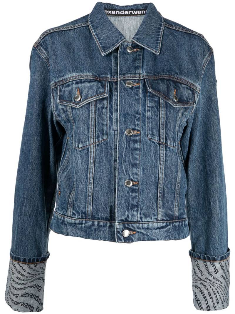 Alexander Wang logo-print denim jacket - Blue von Alexander Wang