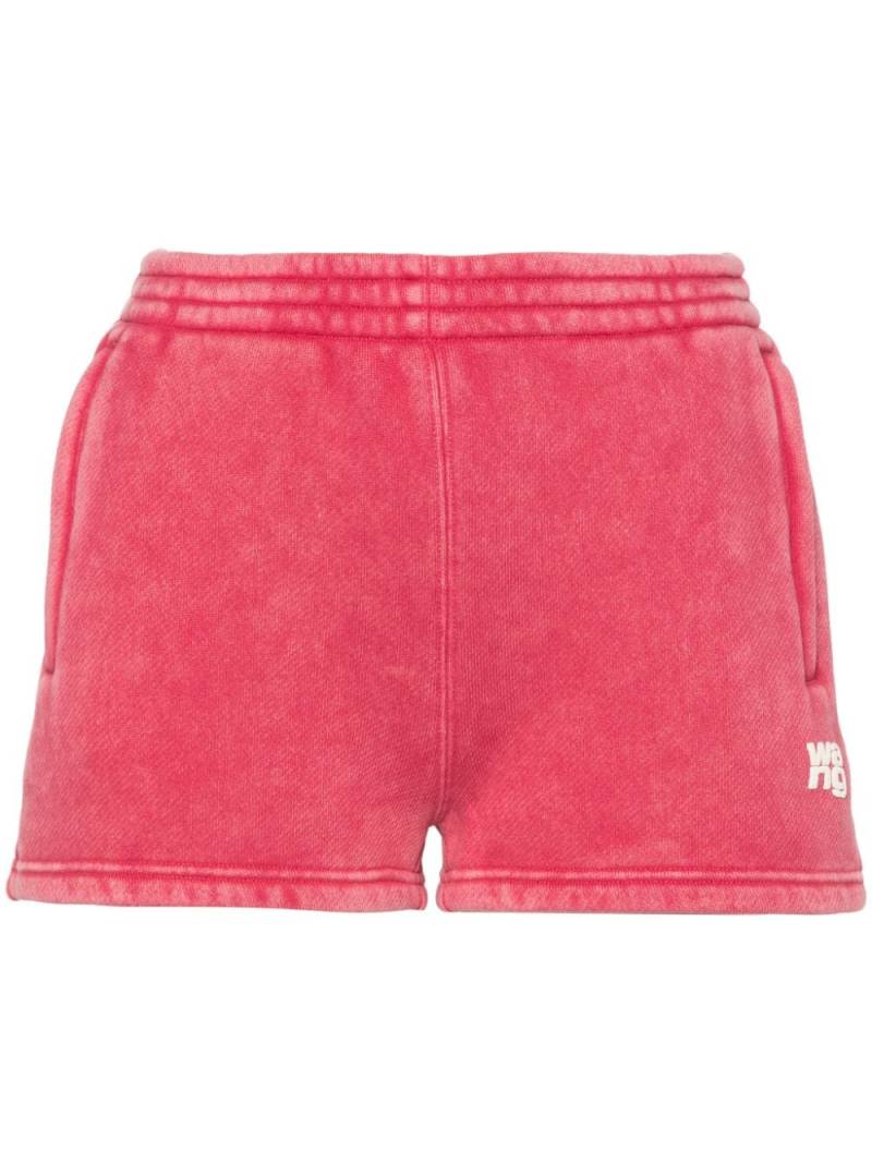 Alexander Wang logo-appliqué faded shorts - Pink von Alexander Wang