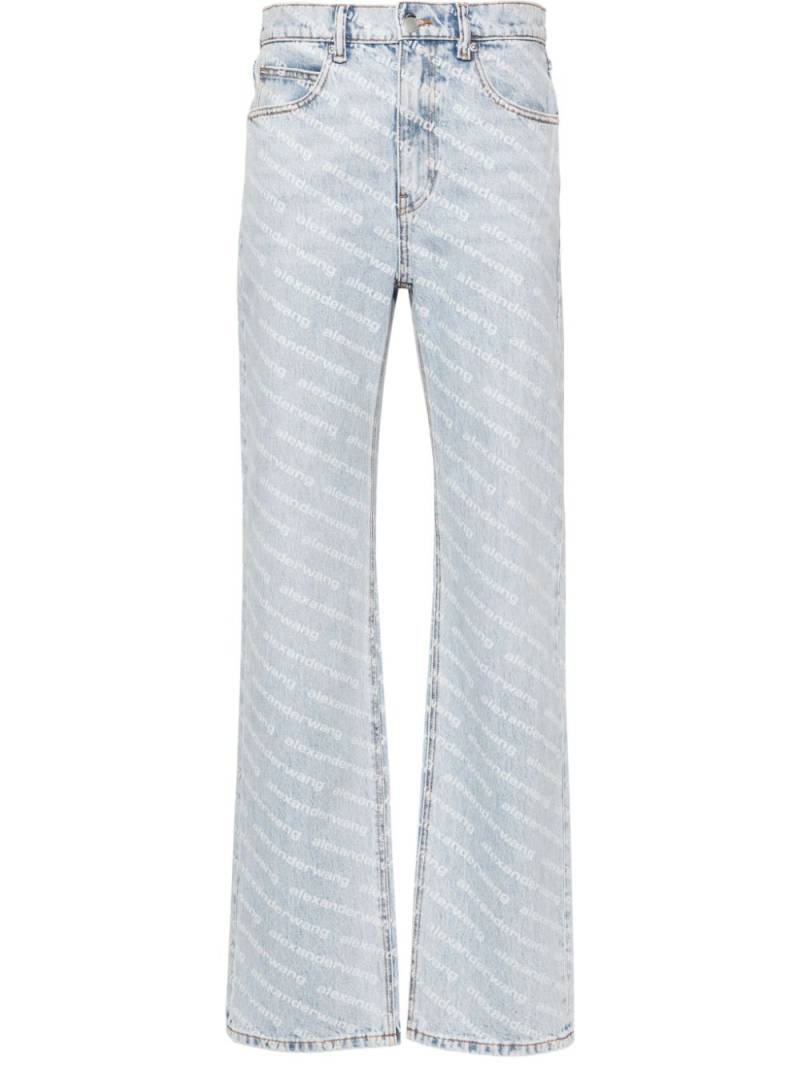 Alexander Wang logo-print straight-leg jeans - Blue von Alexander Wang