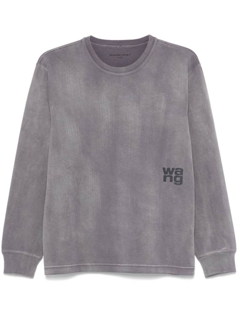 Alexander Wang logo-raised T-shirt - Grey von Alexander Wang